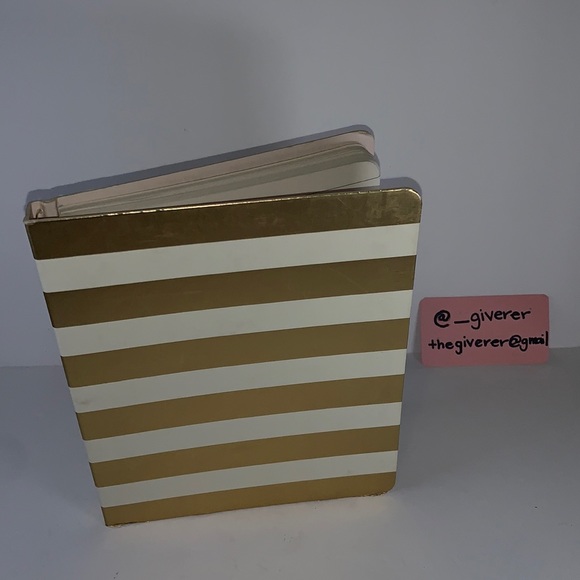 Kate Spade Gold Stripe Notebook - Picture 3 of 9